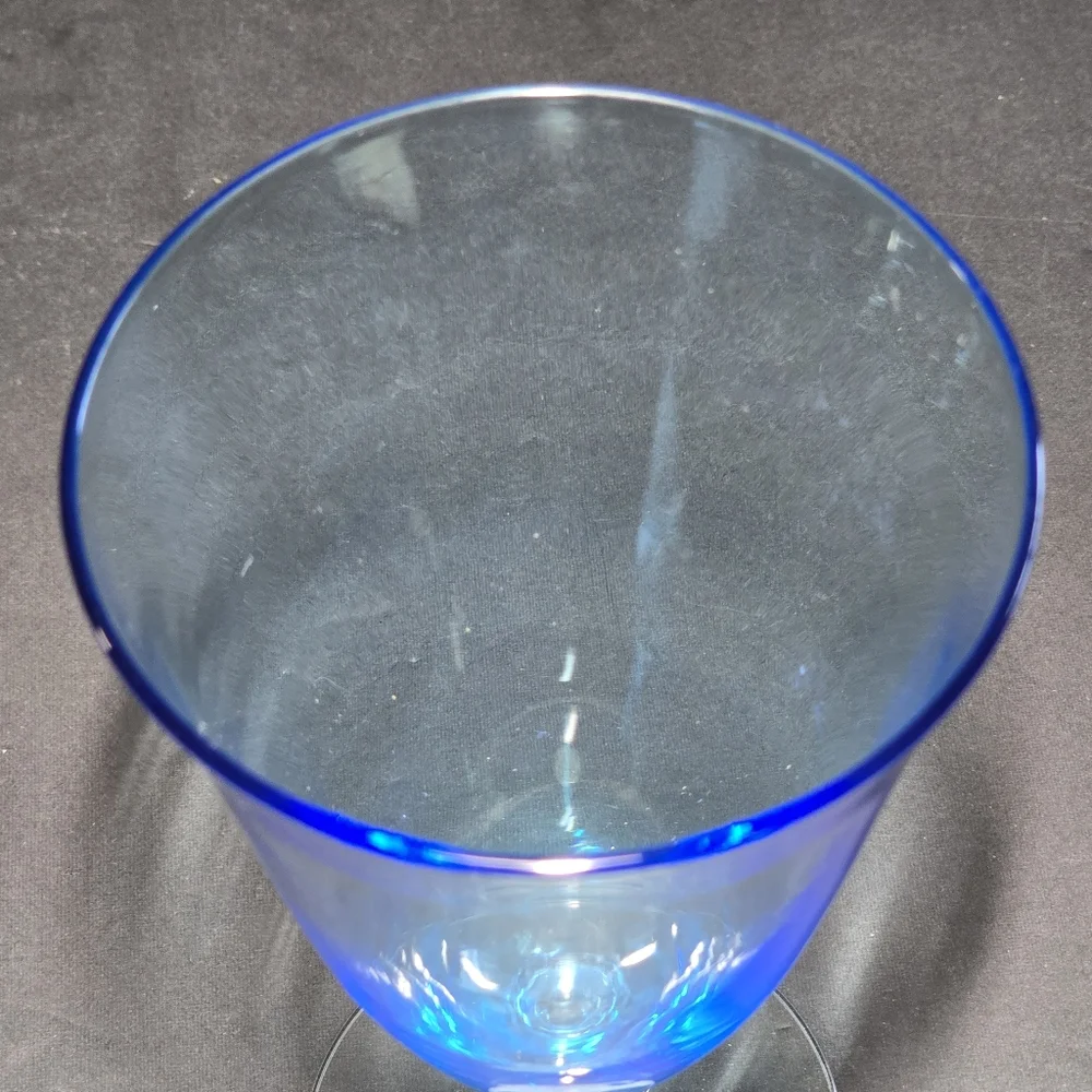 Seneca Blue Belnor Ice Tea Glasses, Stemmed Goblets, Set of 7, Elegant Drinkware - Picture 5 of 7